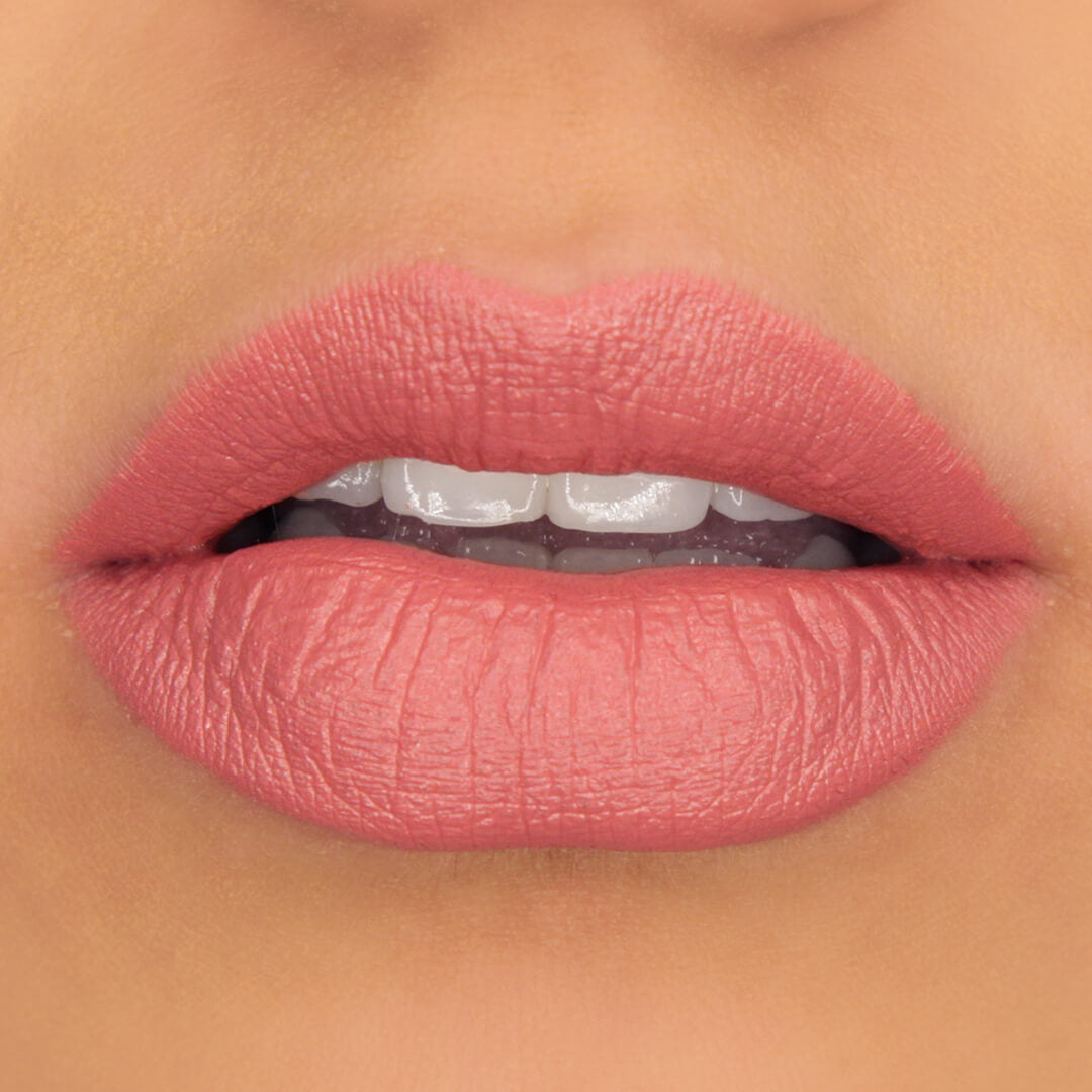 100% PURE Cocoa Butter Matte Lipstick: Mirage Applied on Lips