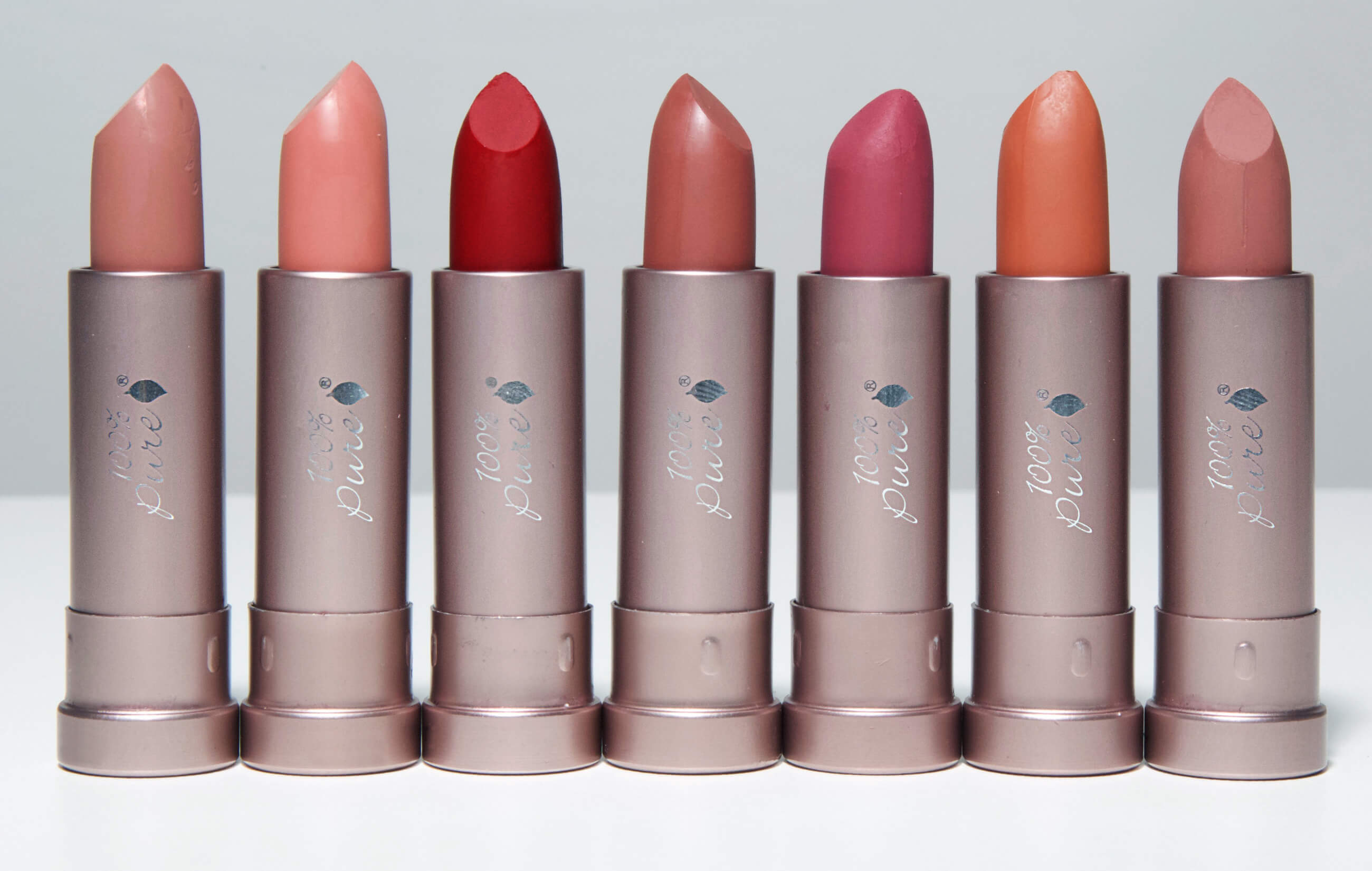 100% PURE Cocoa Butter Matte Lipsticks Shades Lineup