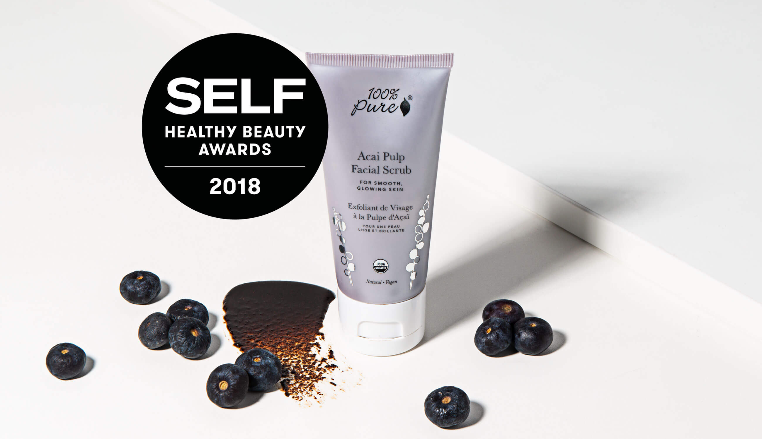 2018 SELF Health Beauty Awards winning Acai Pulp Facial Scrub
