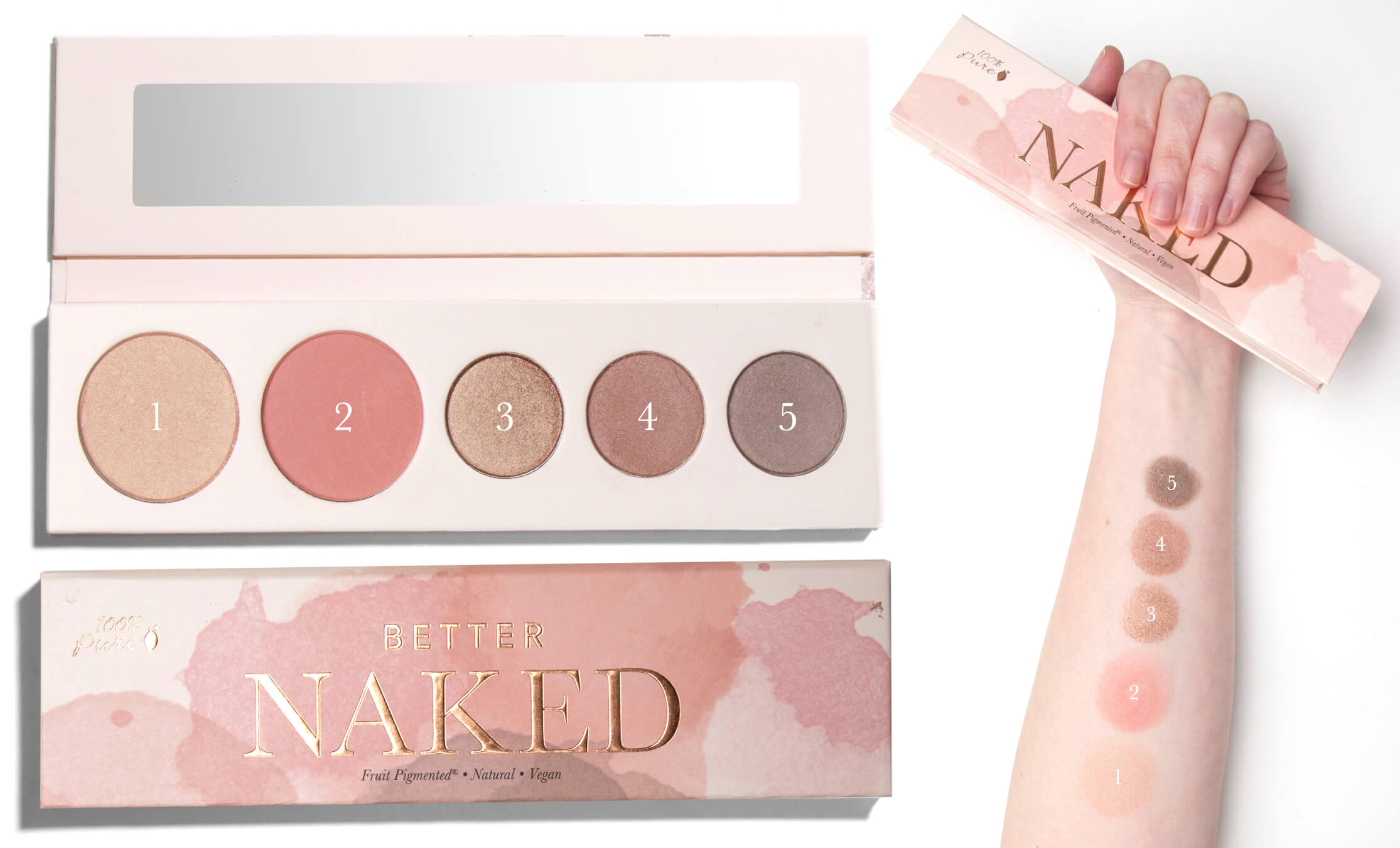 100% PURE Better Naked Palette 2 Swatch