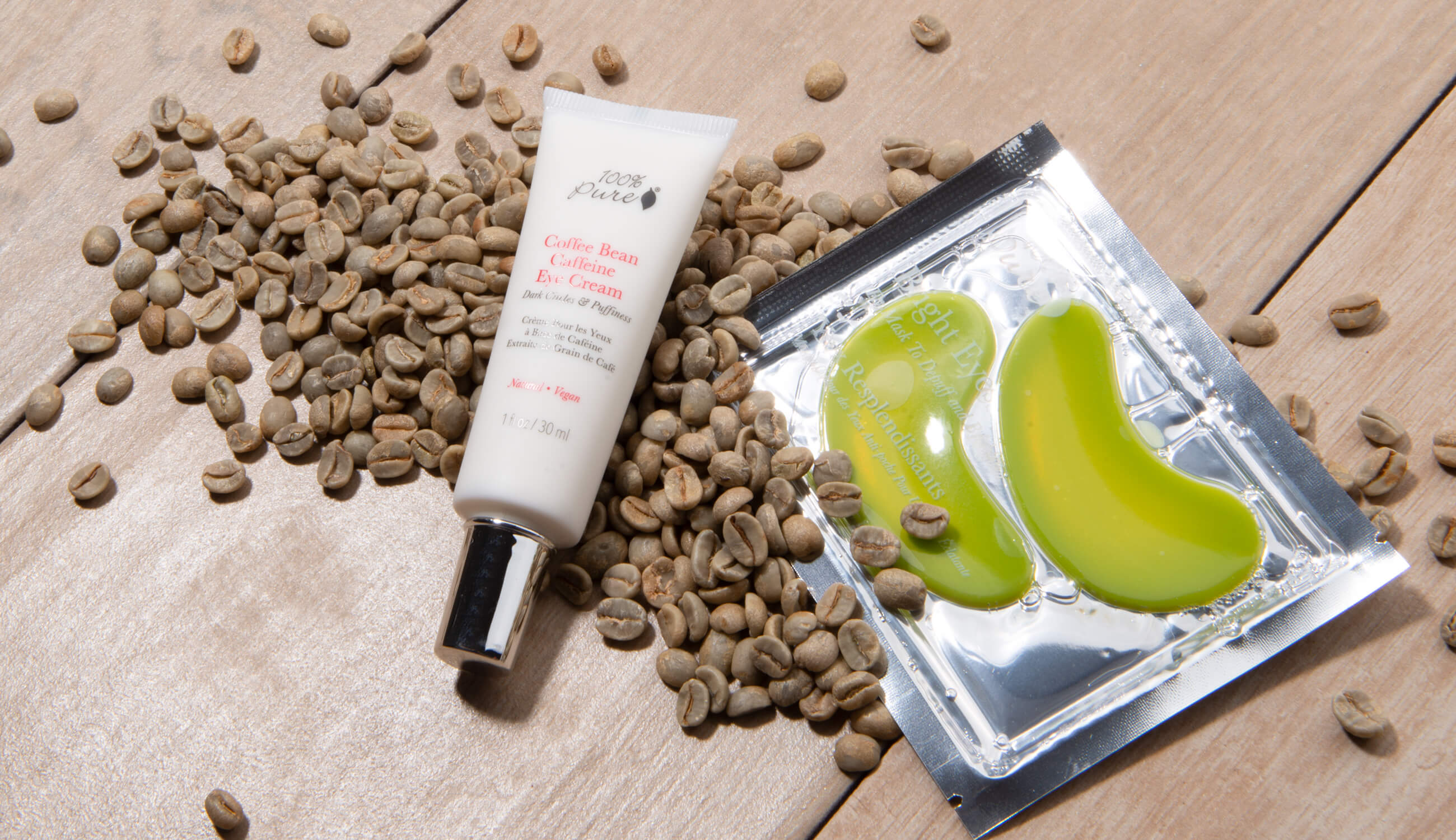 100% PURE Coffee Bean Caffeine Eye Cream and Bright Eyes