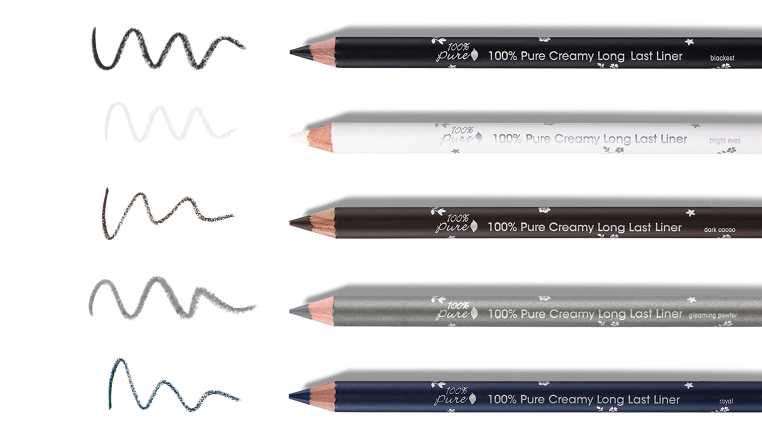 eyeliner pencil swatch chart