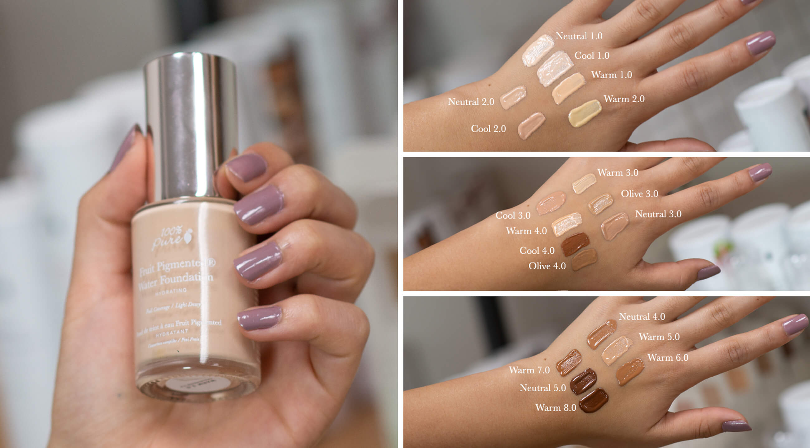 Fruit Pigmented Water Foundation swatched on hand