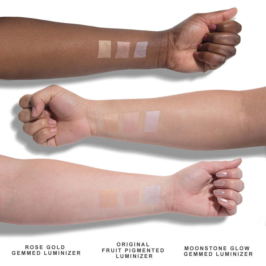 Gemmed Luminizer powder arm swatch chart