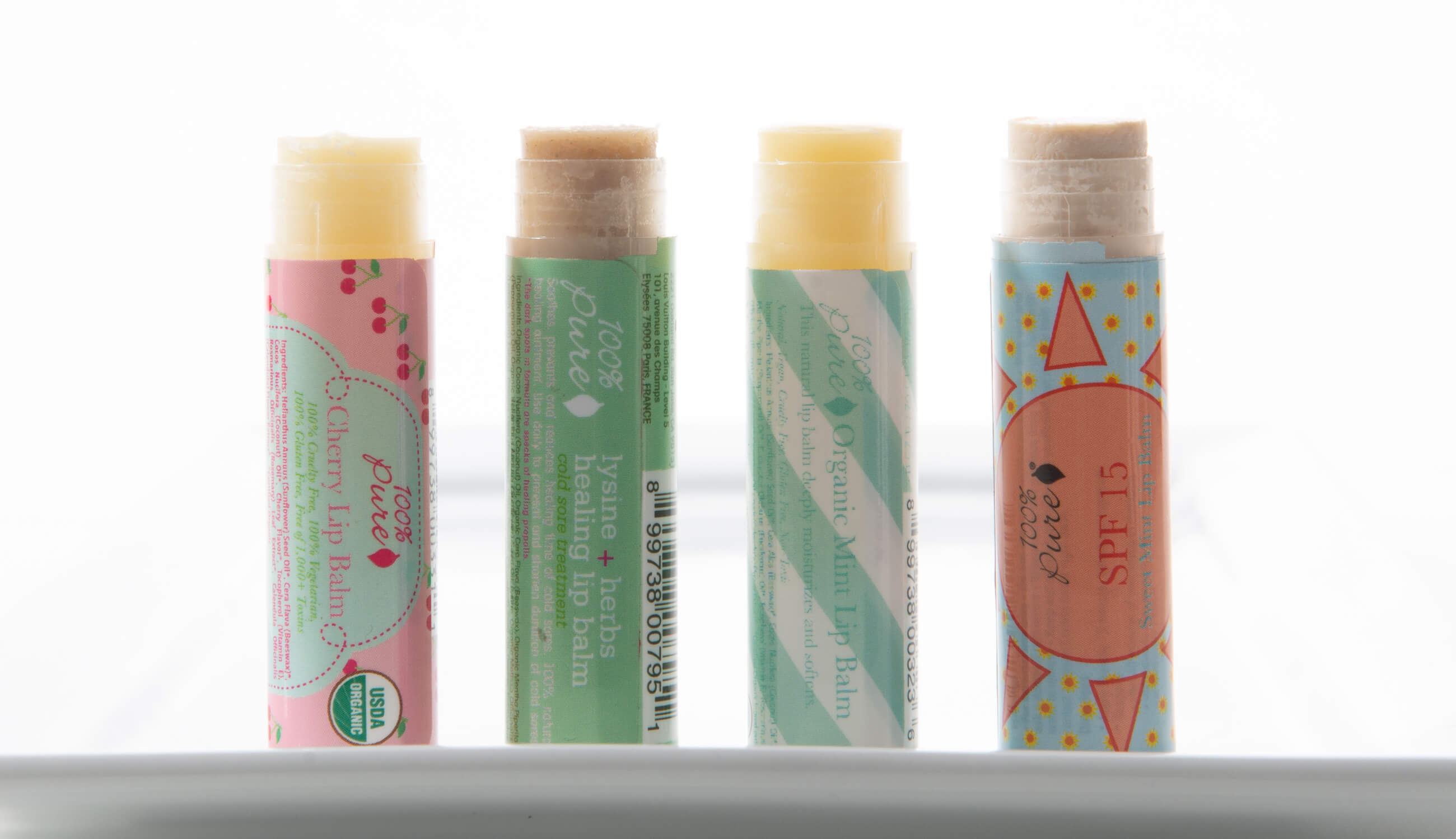 100% Pure Lip Balms