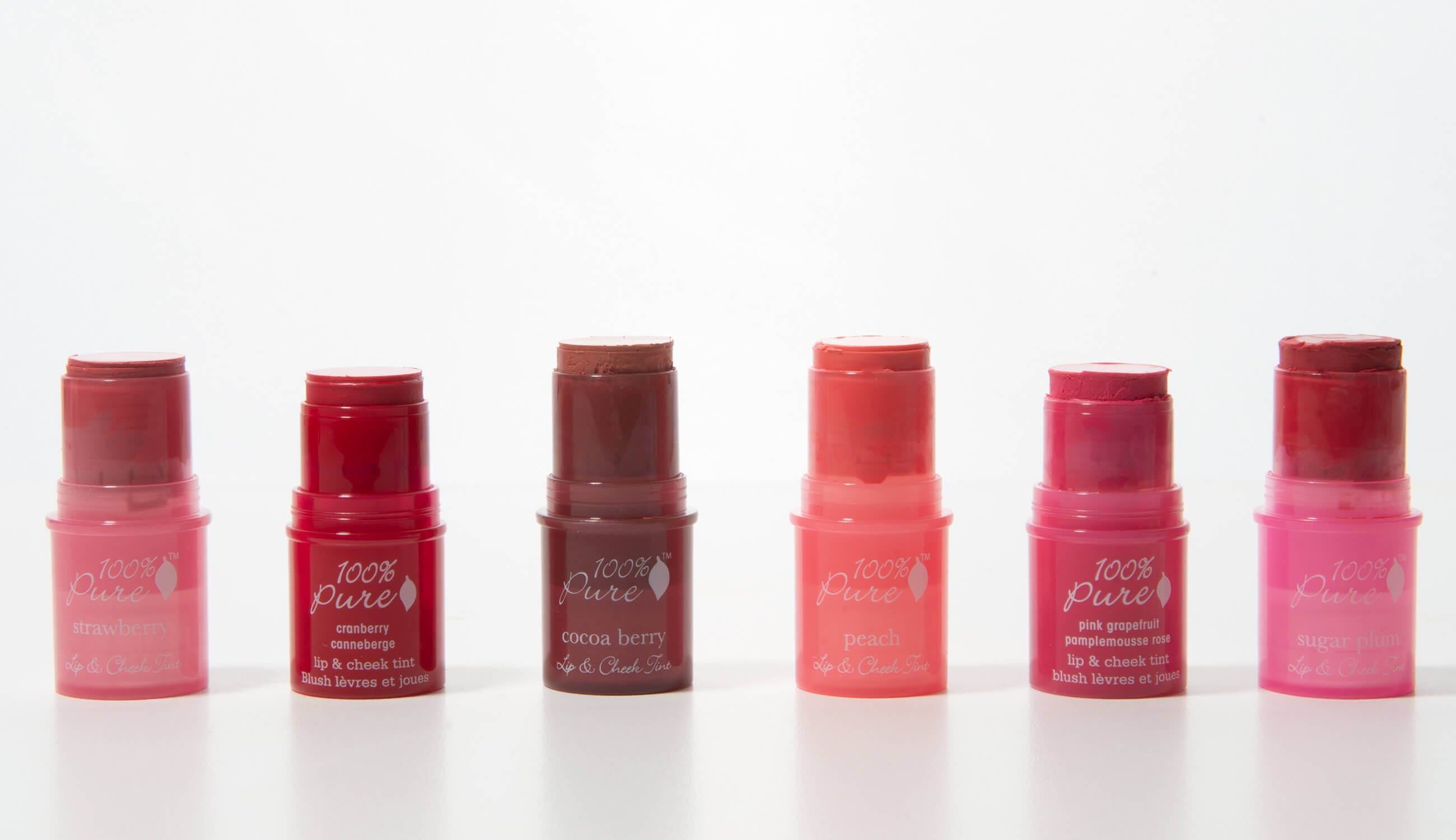 100% PURE lip and cheek tints