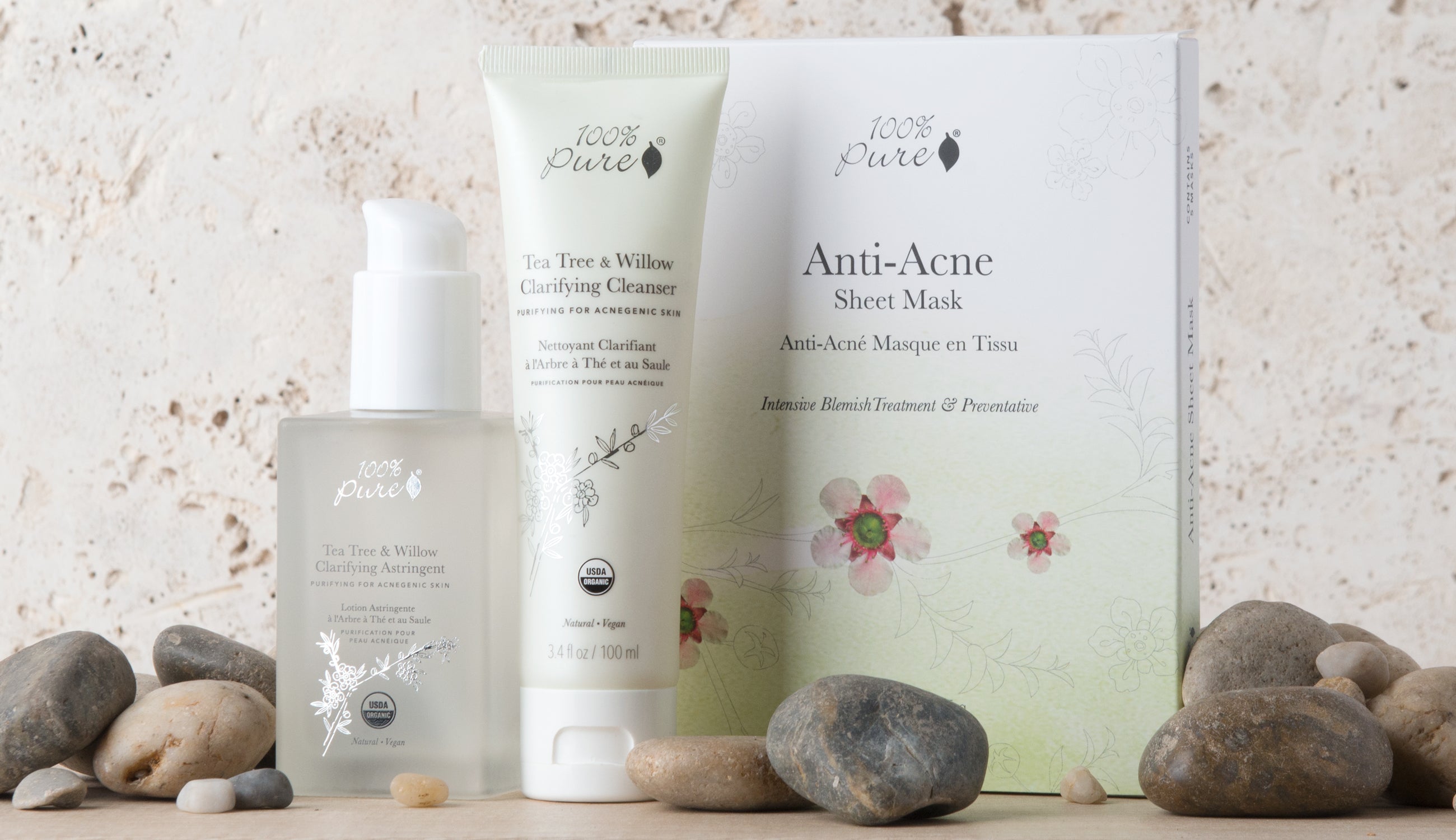 100% PURE acne products