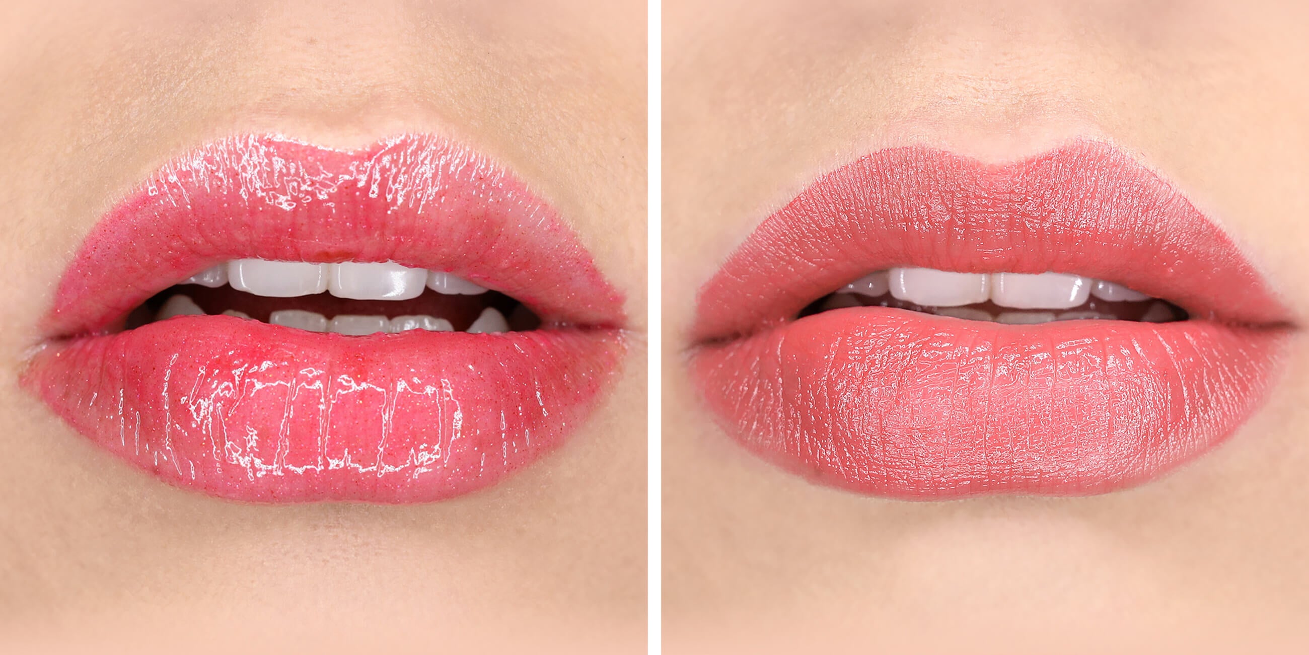 With and Without Lipgloss