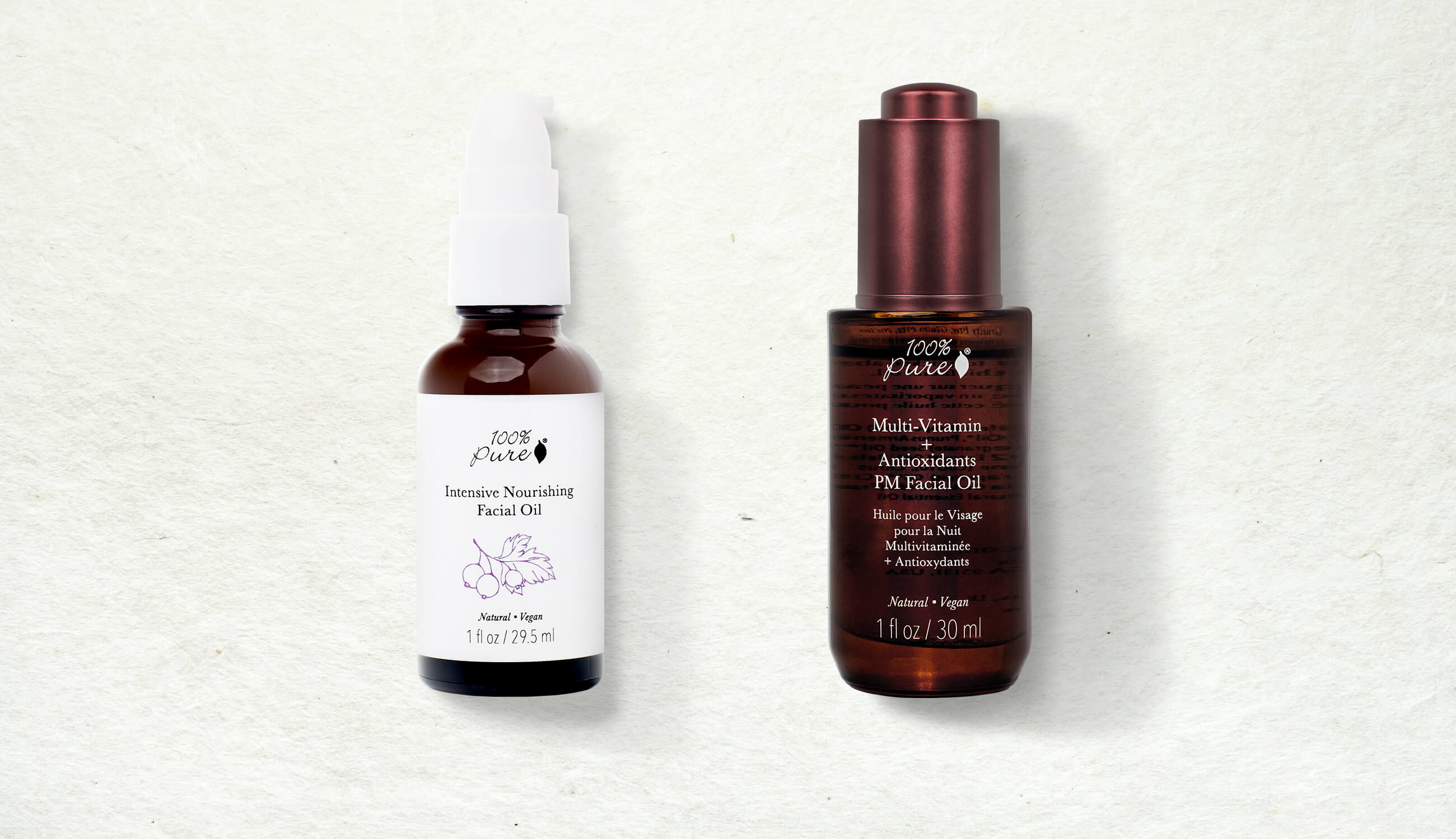 100% PURE Intensive Nourishing Oil and Multi-Vitamin + Antioxidants Facial Oil for oily skin