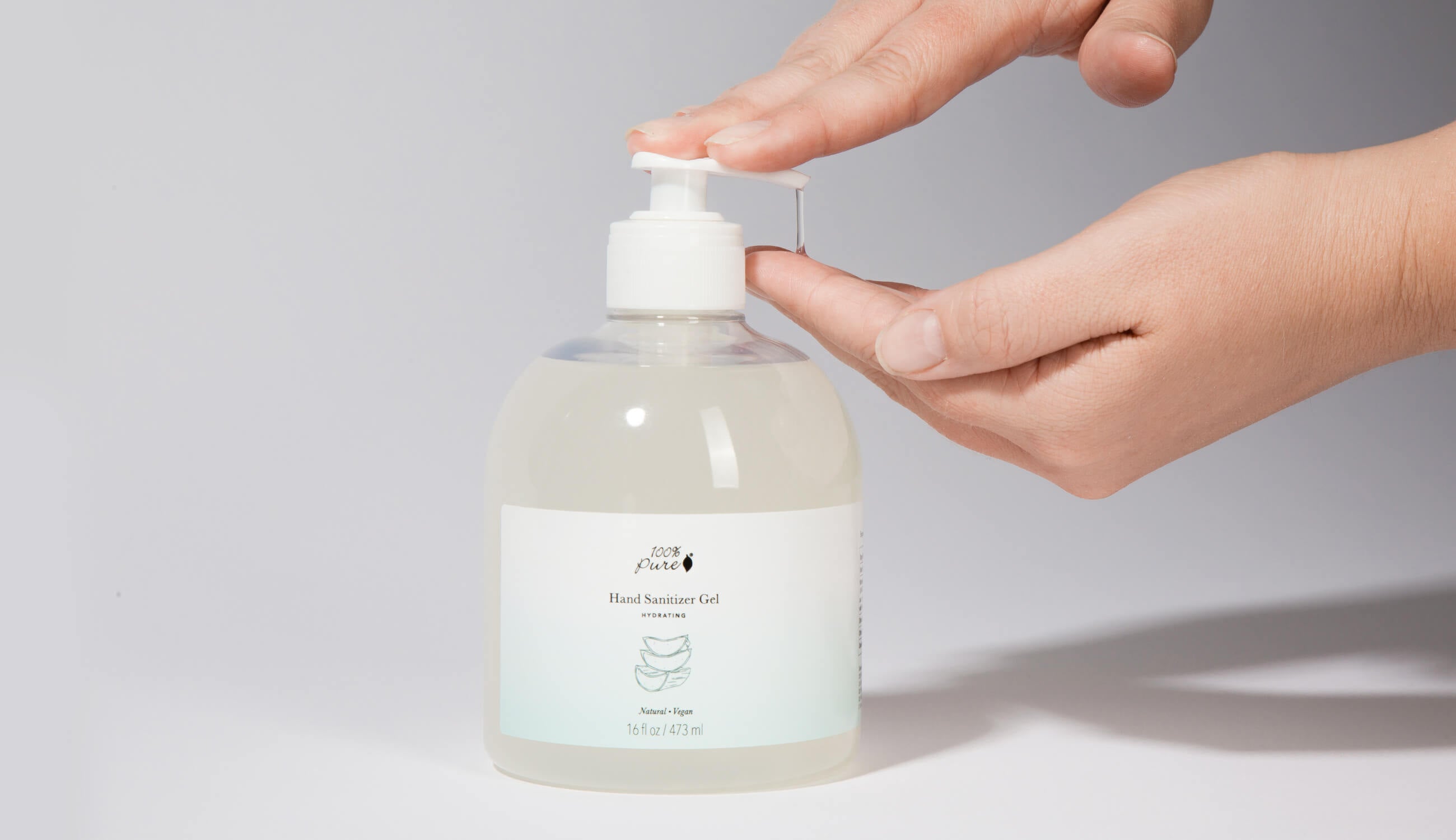 Gel sanitizer being used