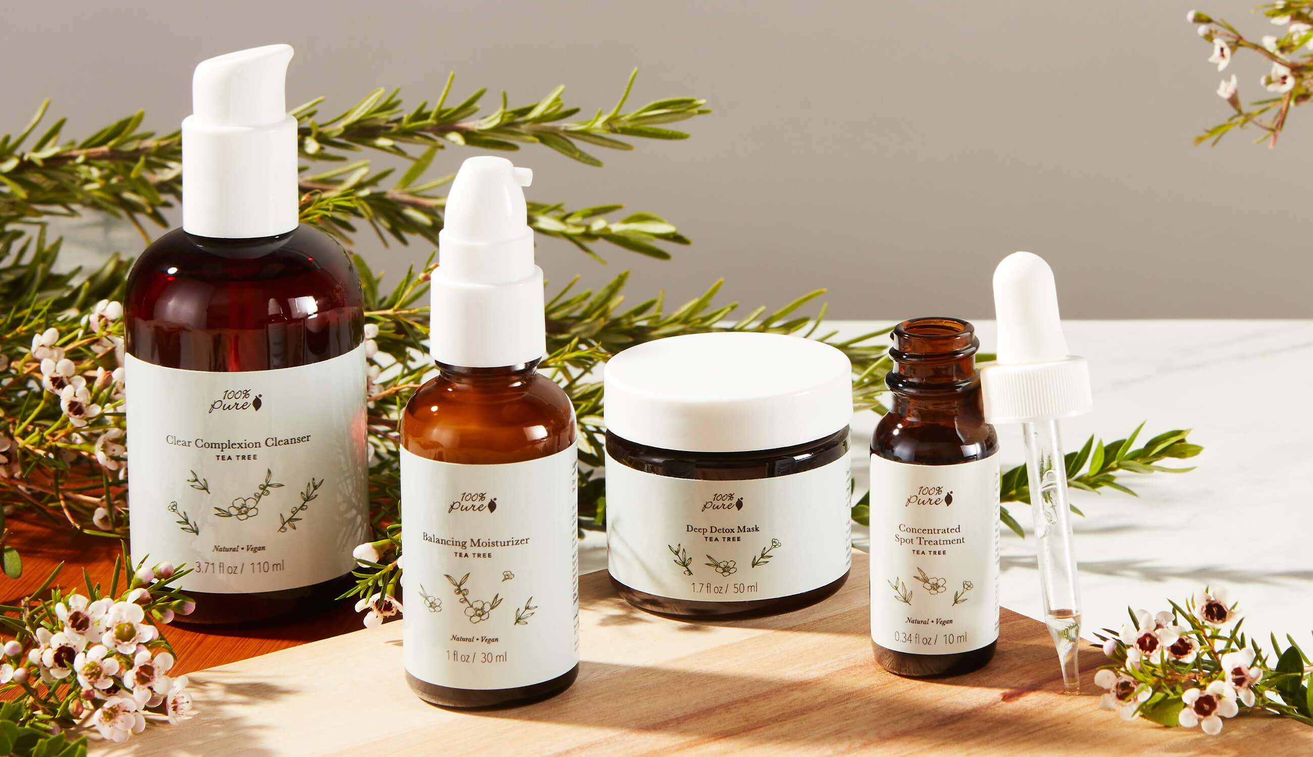 100% PURE Tea Tree products for acne