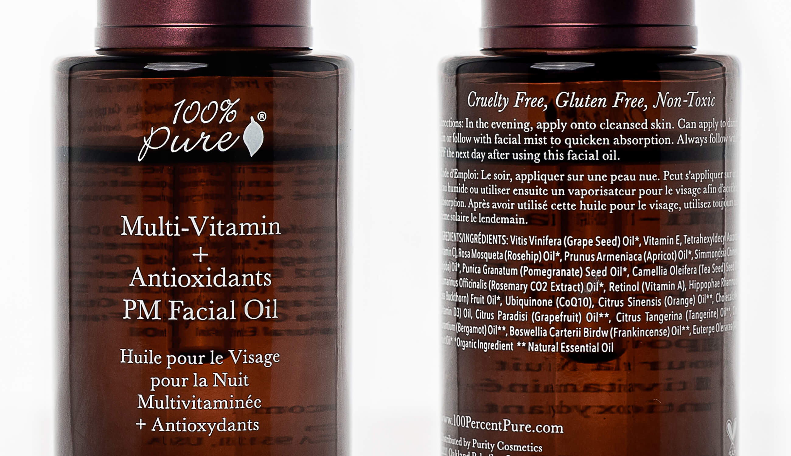 100% PURE Multi-Vitamin + Antioxidant Potent PM Serum Ingredient List
