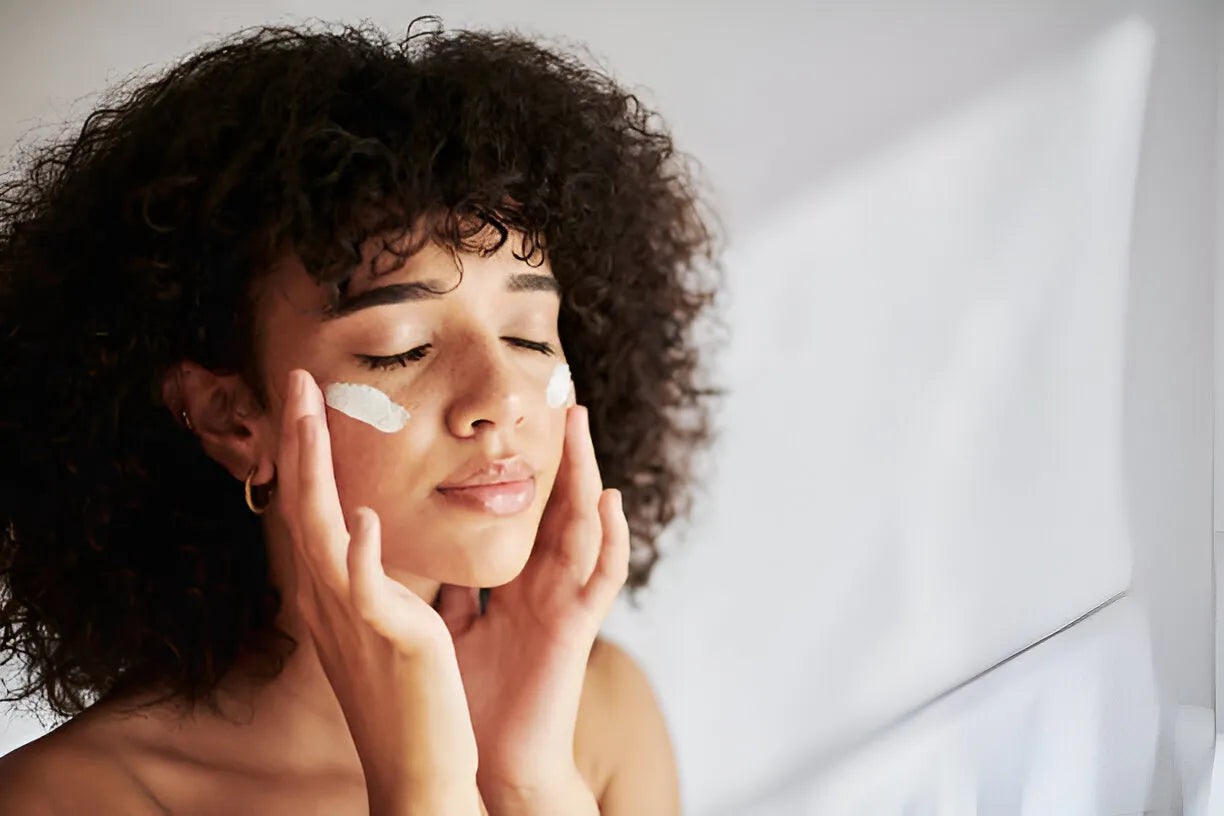 gentle massage on face with cream